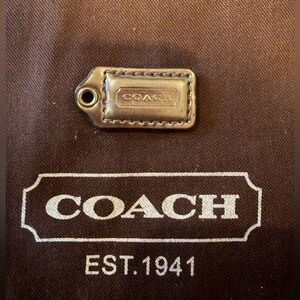 Coach Small Silver Leather Hang Tag